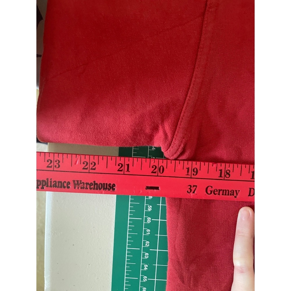 Vintage Y2k Quiksilver Mens Red Zip Up Hoodie Sweatshirt Distressed Logo Size 14 - Picture 7 of 11